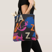 Jazz Theme Saxophone Music Tote Bag (Dichtbij)