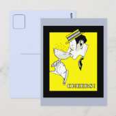 Jazz-tijdperk deco Art Champagne Cheers Party Briefkaart (Voorkant / Achterkant)