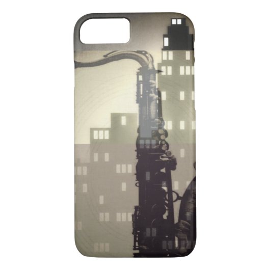 Jazz-tijdperk geïnspireerd saxofoon en art deco ge Case-Mate iPhone case (Achterkant)