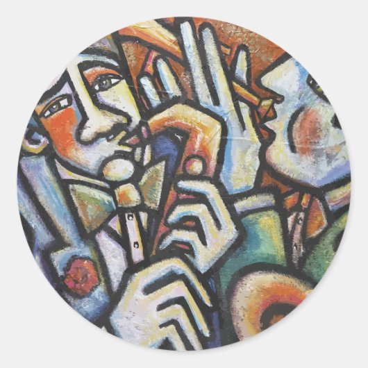 Jazz TIme Ronde Sticker (Voorkant)