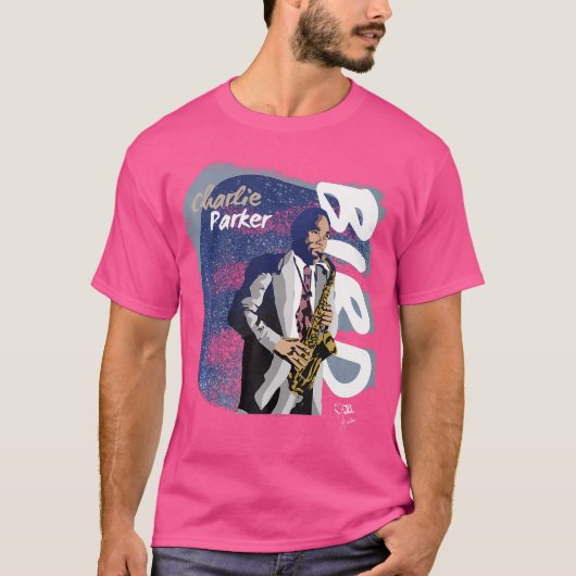 Jazz Tribute Collectie - Charlie Parker - Ontwerp T-shirt (Voorkant)