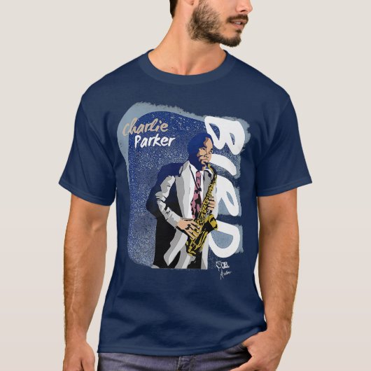 Jazz Tribute Collectie CHARLIE PARKER Premium T-shirt (Voorkant)