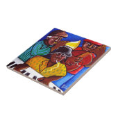 Jazz Trio African American Folk Art Tile Tegeltje (Zijkant)