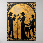 Jazz trio in goud poster (Voorkant)