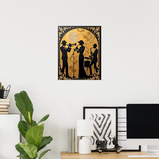 Jazz Trio in Goud Poster (Thuiskantoor)