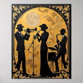 Jazz Trio in Goud Poster (Voorkant)