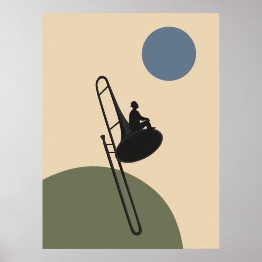 Jazz Trombone Print | Bauhaus Muziek (Voorkant)