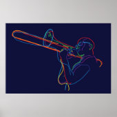 Jazz trombone-speler poster (Voorkant)
