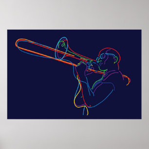 Jazz trombone-speler poster