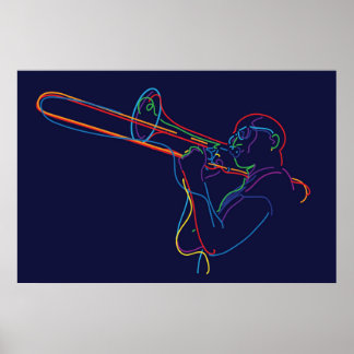 Jazz trombone-speler poster