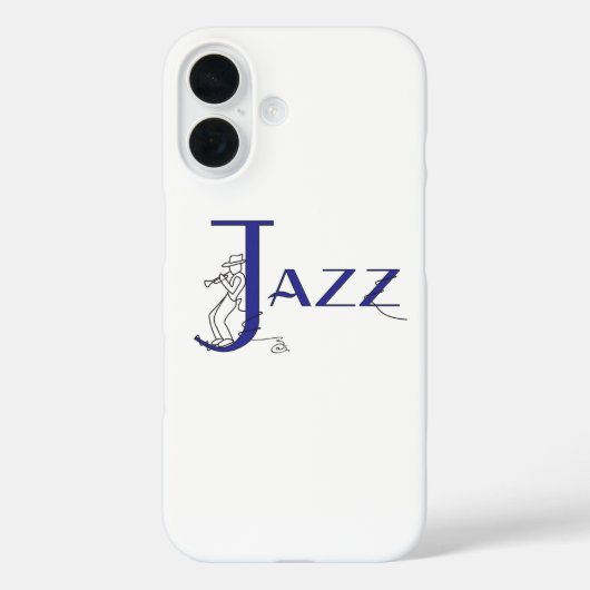 Jazz Trompet Blauwe Telefoonhoes Case-Mate iPhone Case (Achterkant)