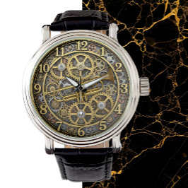 Jazz Trompet Horloge, Steampunk, Goud, Muziek Horloge