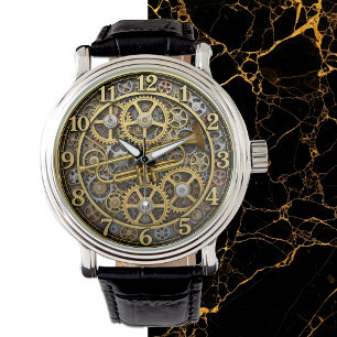 Jazz Trompet Horloge, Steampunk, Goud, Muziek Horloge