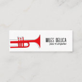 Jazz Trompet Muzikant Docent QR Code Mini Visitekaartje (Voorkant)