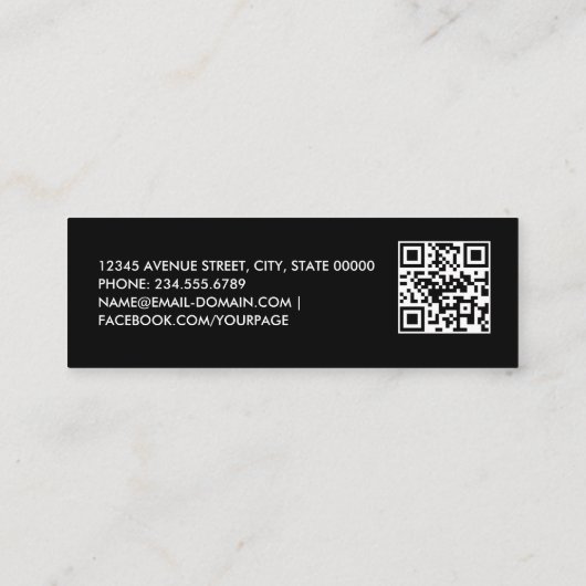 Jazz Trompet Muzikant Docent QR Code Mini Visitekaartje (Achterkant)