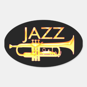Jazz trompet ovale Stickers