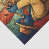Jazz Trompet Ritme Decoupage Tissuepapier (Detail)