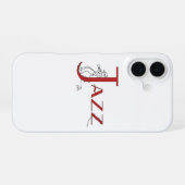 Jazz Trompet Rode Telefoon Case iPhone 16 Hoesje (Achterkant horizontaal)