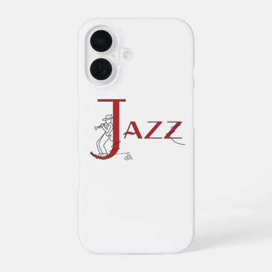 Jazz Trompet Rode Telefoon Case iPhone 16 Hoesje (Achterkant)