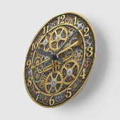 Jazz trompetklok, Steampunk, Goud, Muziek Ronde Klok (Hoek)