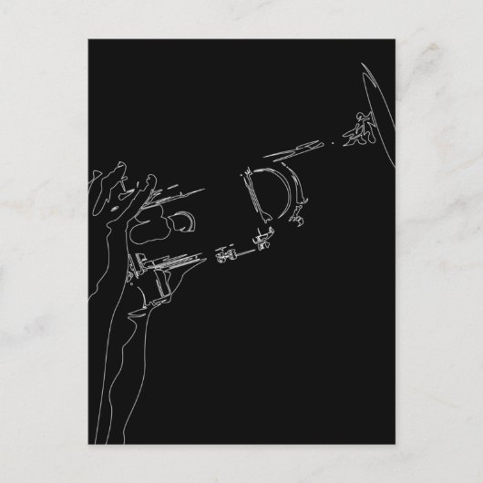Jazz Trumpet Briefkaart (Voorkant)