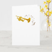 Jazz Trumpet Muzieknoten Musicus Kaart (Gele Bloem)