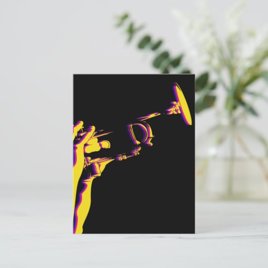 Jazz Trumpet Player Briefkaart (Staand voorkant)