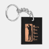 Jazz Trumpet Player Music Sleutelhanger (Voorkant Links)