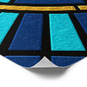 Jazz Trumpeters Poster Blue and Gold Stained Glass (Hoek)