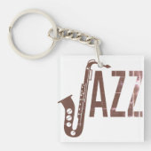Jazz Typography Sax Sleutelhanger (voorkant)