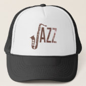Jazz Typography Sax Trucker Pet (Voorkant)