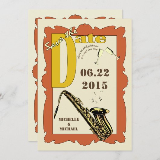 Jazz uit het goede oude tijden om de datum te rese kaart (Voorkant / Achterkant)