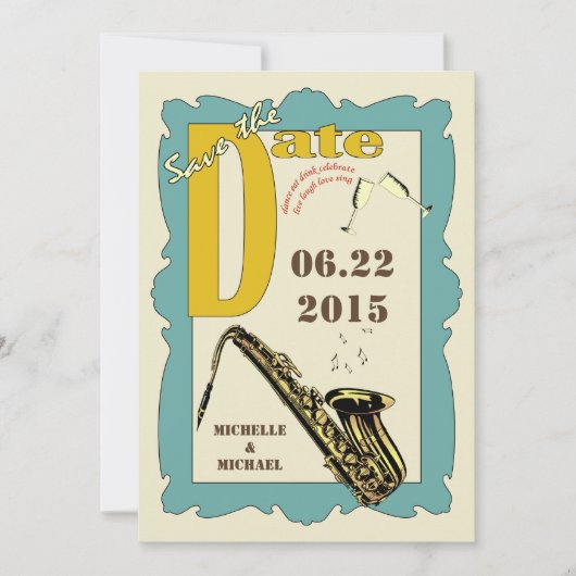 Jazz uit het goede oude tijdkalender voor de trouw kaart (Voorkant)