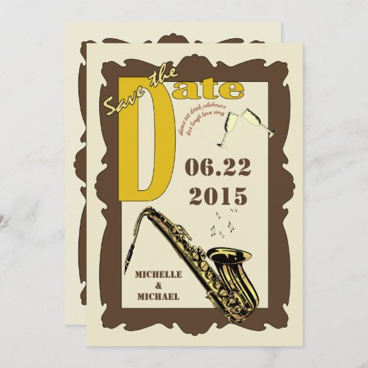 Jazz uit het verleden - bewaar de datum kaart (Voorkant / Achterkant)