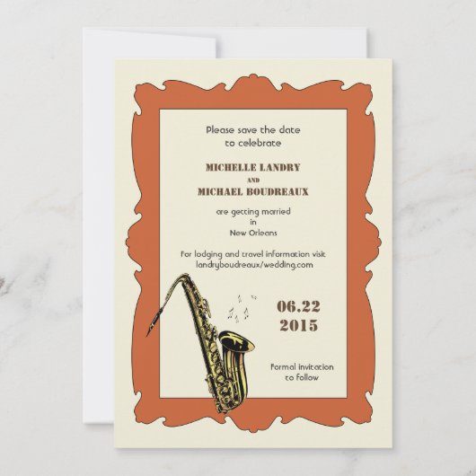 Jazz uit het verleden Bewaar de datum Kaart (Achterkant)