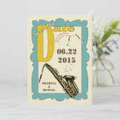 Jazz uit het verleden - bewaar de datum kaart (Staand voorkant)