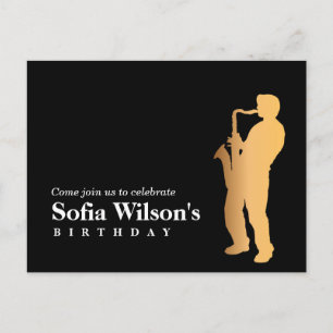 Jazz-uitnodiging voor Briefkaart voor nachtelijke