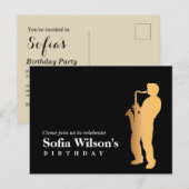 Jazz-uitnodiging voor Briefkaart voor nachtelijke  (Voorkant / Achterkant)