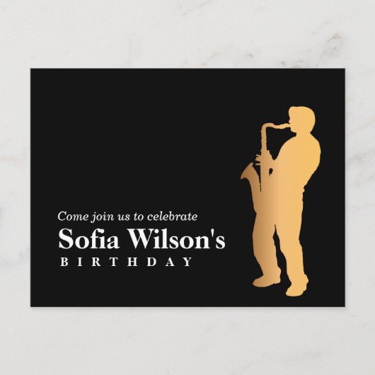 Jazz-uitnodiging voor Briefkaart voor nachtelijke  (Voorkant)