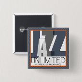 Jazz Unlimited knop Vierkante Button 5,1 Cm (Voorkant /achterkant)