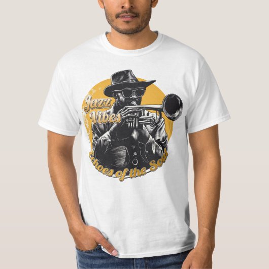 Jazz Vibes: Echoes van de Ziel T-shirt (Voorkant)