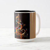 Jazz Vibes Tweekleurige Koffiemok (Voorkant rechts)