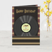 Jazz Vinyl Record Gepersonaliseerde Kaarten (Gele Bloem)