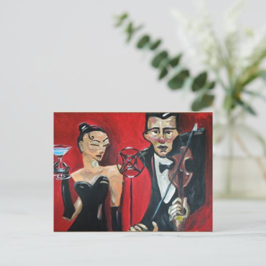 Jazz viool briefkaart (Staand voorkant)
