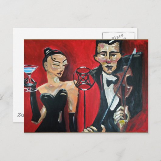 Jazz viool briefkaart (Voorkant / Achterkant)