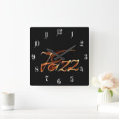 Jazz vuurteken vierkante klok (Huis)