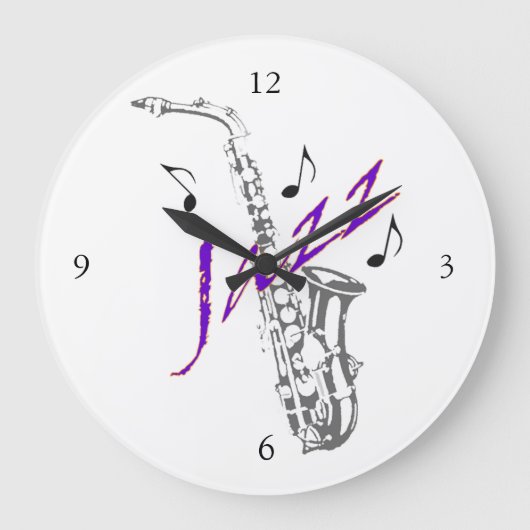 Jazz Wall Clock Grote Klok (Voorkant)