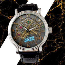 Jazz Watch, Neon Light, Trompet, Saxofoon Horloge