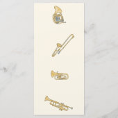 Jazz Waterverf Trouwmenu Menu (Achterkant)