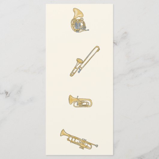 Jazz Waterverf Trouwmenu Menu (Achterkant)